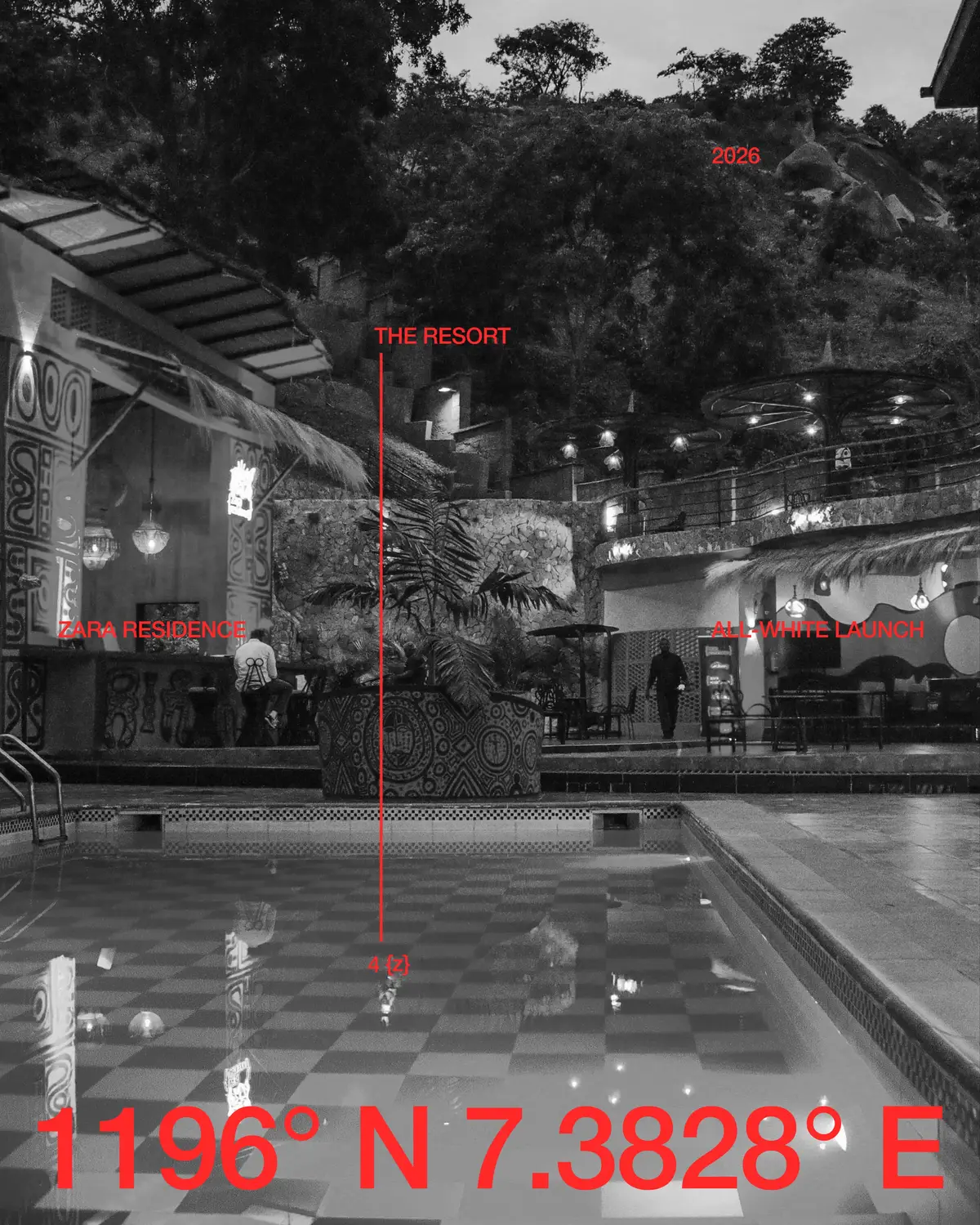 The resort pool after the launch